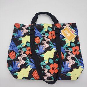 Daniele Jordan Womens Latino Heritage Month Tote Bag Black Floral